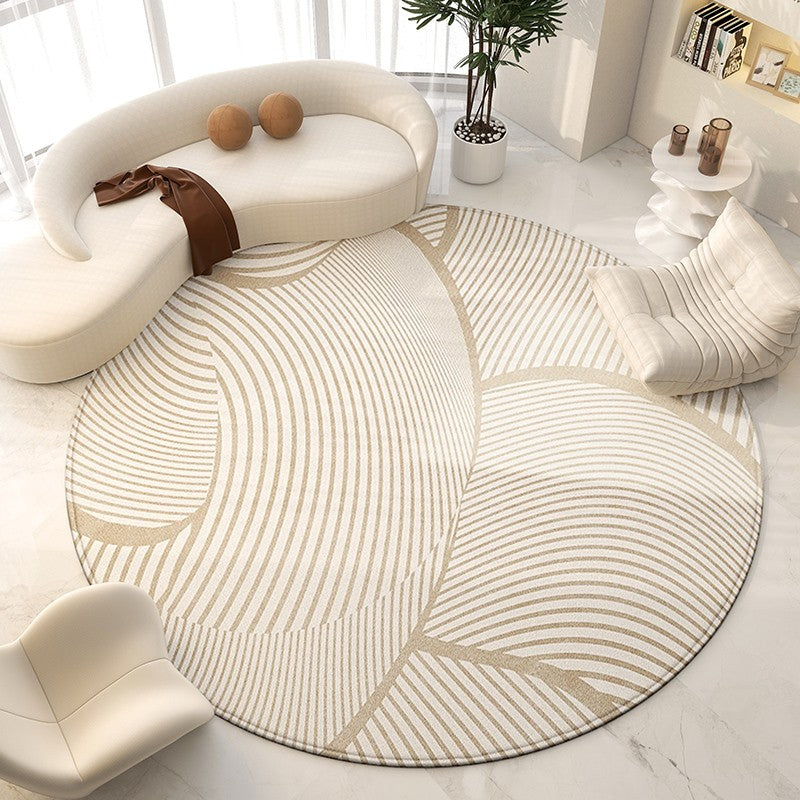 Contemporary Modern Rug for Living Room, Geometric Round Rugs for Dining Room, Modern Area Rugs for Bedroom, Circular Modern Rugs under Chairs