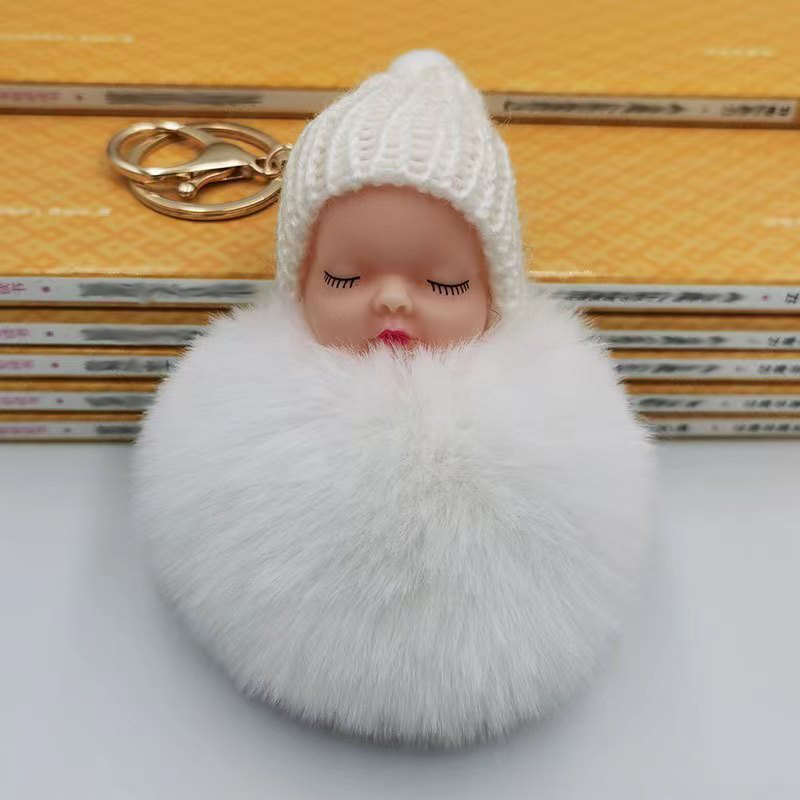 Keychain Cute Fluffy Plush Mini Doll Keychain For Women Bags Key Ring Gift Decoration Accessories Hanging Gift