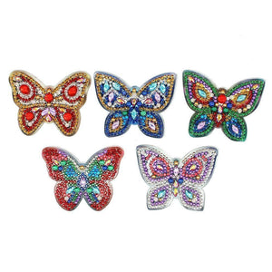 5pcs Butterfly DIY Full Drill Special Shaped  Diamond Keychain ktclubs.com