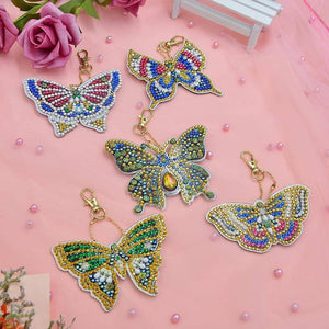 5pcs Butterfly Special Shaped  Diamond Keychain ktclubs.com