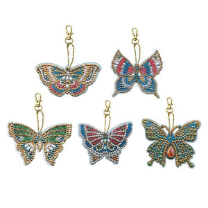 5pcs Butterfly Special Shaped  Diamond Keychain ktclubs.com