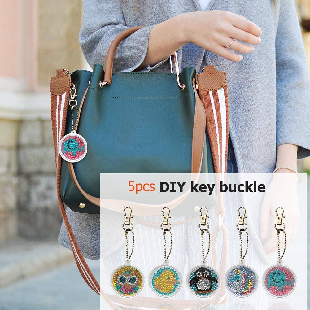 5pcs DIY Animals Full Drill Diamond  Keychain ktclubs.com