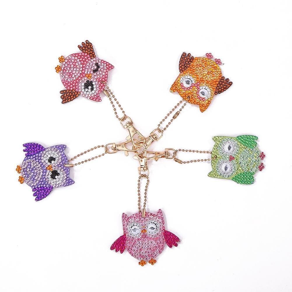 5pcs DIY Bird Full Drill Special Shaped Diamond  Keychain ktclubs.com