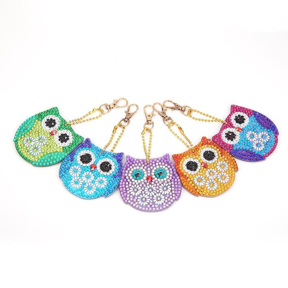 5pcs DIY Bird Full Drill Special Shaped Diamond  Keychain ktclubs.com