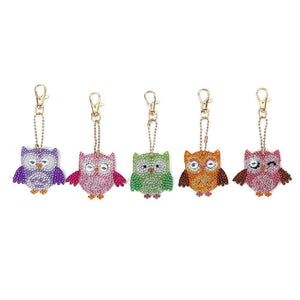 5pcs DIY Bird Full Drill Special Shaped Diamond  Keychain ktclubs.com