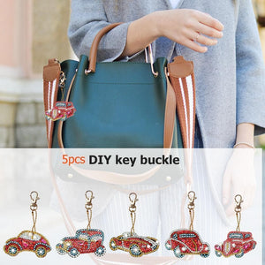 5pcs DIY Car Full Drill Special Shaped Diamond  Keychain ktclubs.com