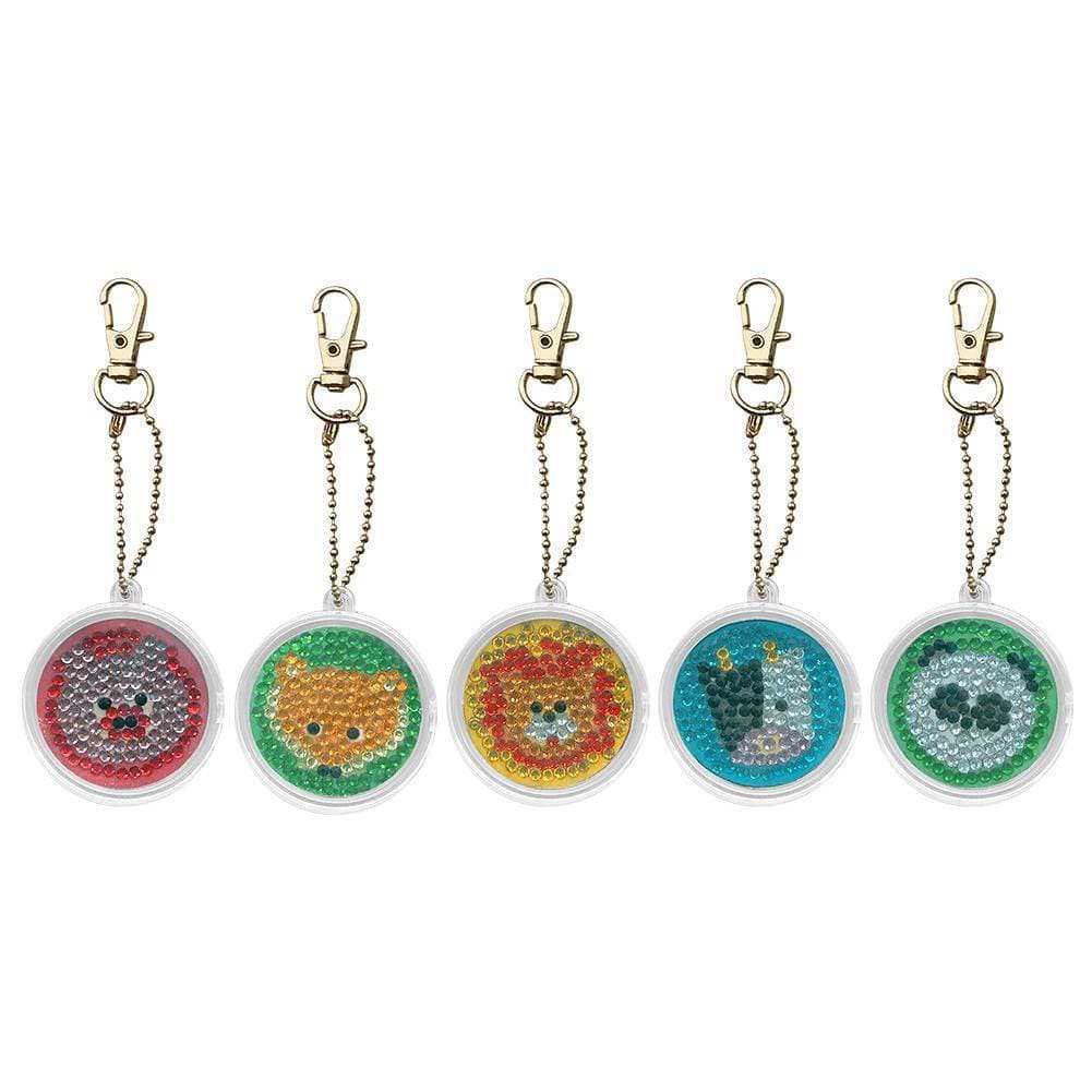 5pcs DIY Cute Animals Full Drill Diamond Keychain ktclubs.com