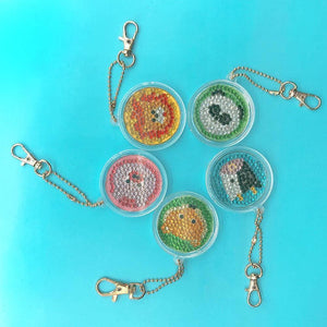 5pcs DIY Cute Animals Full Drill Diamond Keychain ktclubs.com