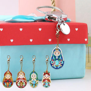 5pcs DIY Doll Full Drill Special Shaped Diamond Keychain ktclubs.com