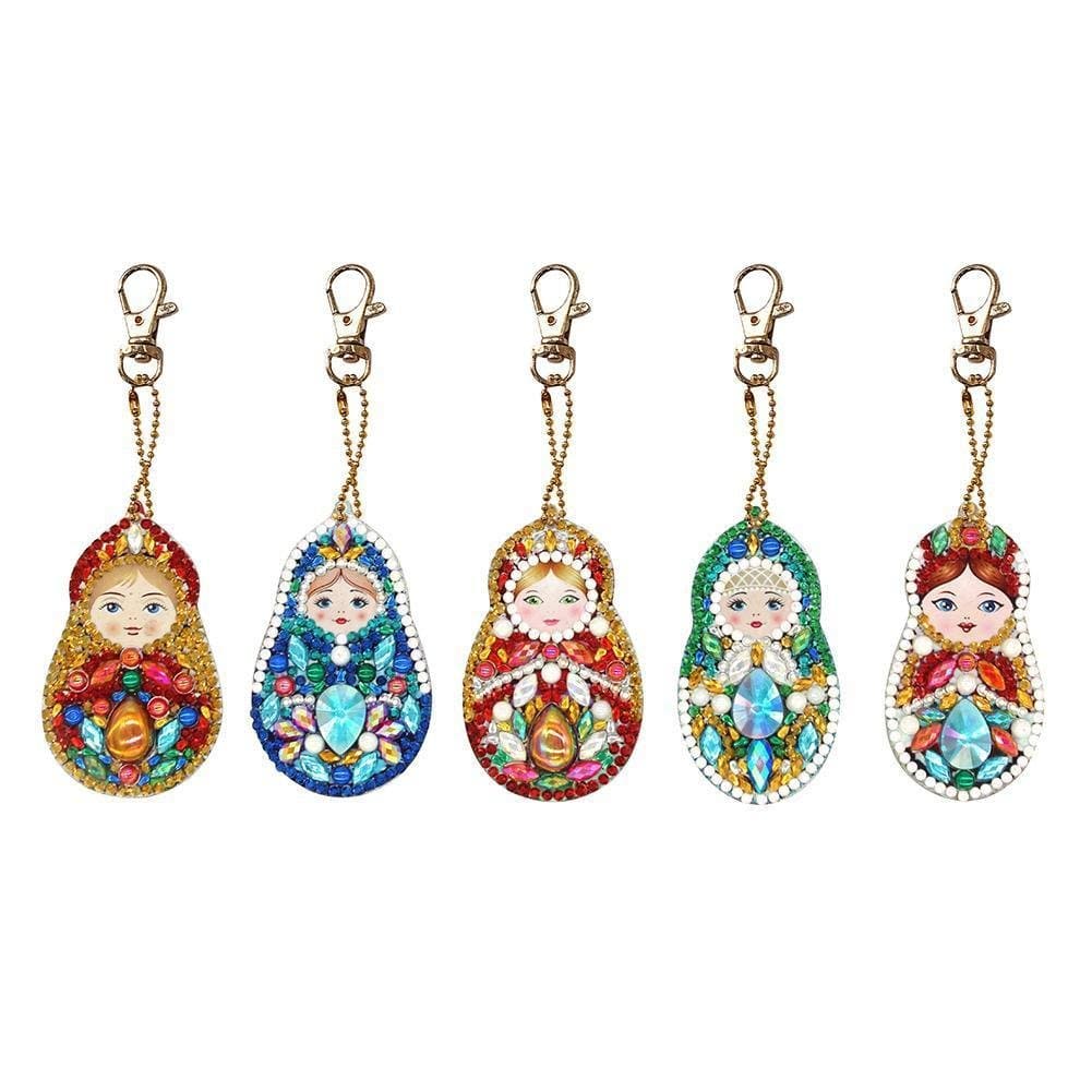 5pcs DIY Doll Full Drill Special Shaped Diamond Keychain ktclubs.com