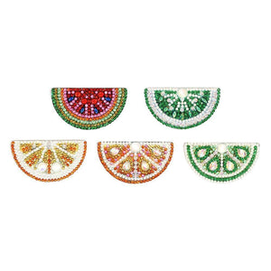 5pcs DIY Fruit Full Drill Special Shaped Diamond Painting Keychain ktclubs.com