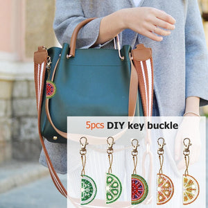 5pcs DIY Fruit Full Drill Special Shaped Diamond Painting Keychain ktclubs.com