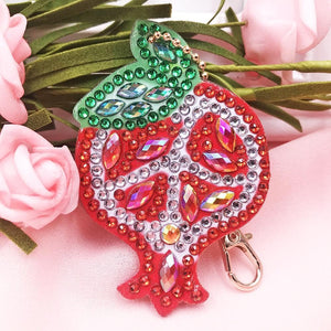 5pcs DIY Fruits Full Drill Special Shaped Diamond  Keychain ktclubs.com