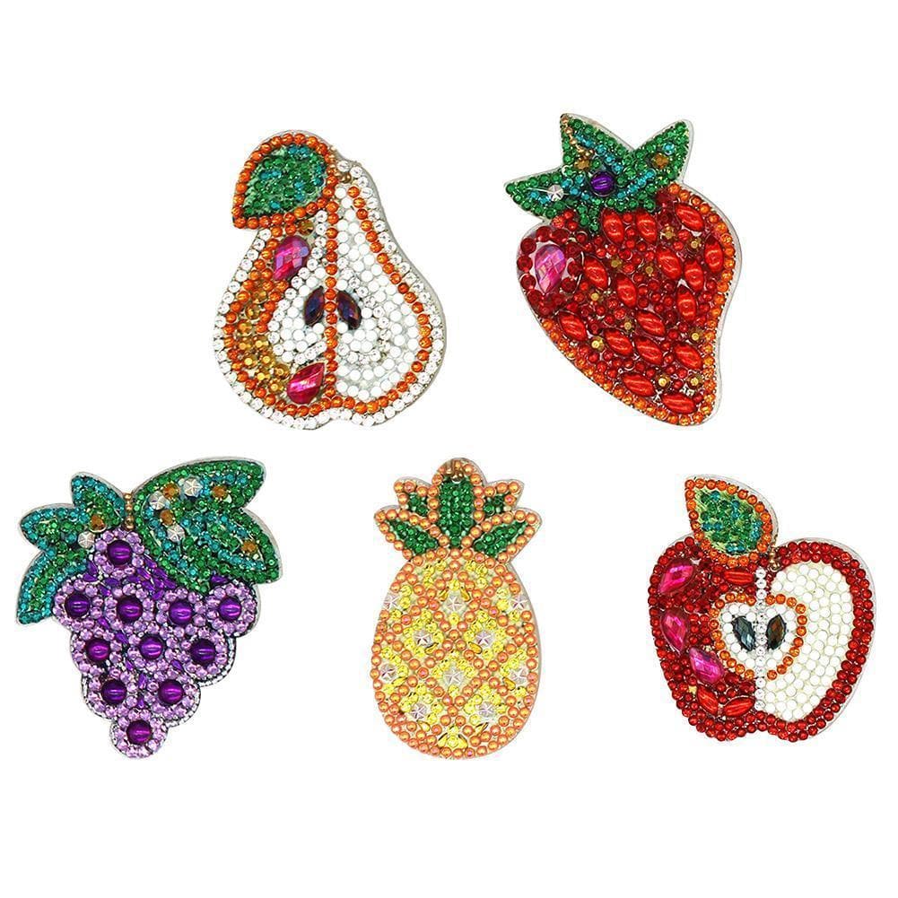 5pcs DIY Full Drill Special Shaped Diamond Painting Fruit Keychain ktclubs.com