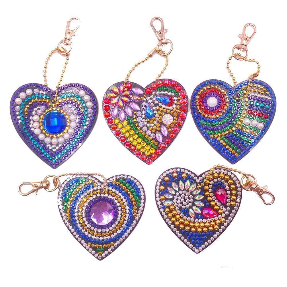 5pcs DIY Love Hanging Full Drill Diamond  Keychain ktclubs.com