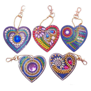 5pcs DIY Love Hanging Full Drill Diamond  Keychain ktclubs.com