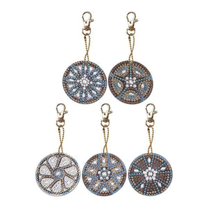 5pcs DIY Wheel Full Drill Special Shaped Diamond Painting Keychain ktclubs.com