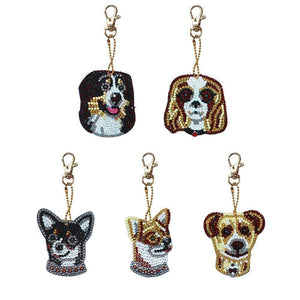 5pcs Dog Special Shape Full Drill DIY Diamond Keychain ktclubs.com