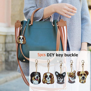 5pcs Dog Special Shape Full Drill DIY Diamond Keychain ktclubs.com