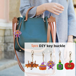 5pcs Halloween DIY  Special Shaped Full Drill Diamond Keychain ktclubs.com