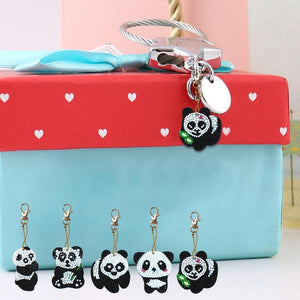 5pcs Panda Special Shape Full Drill DIY Diamond Keychain ktclubs.com