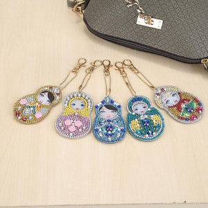 5pcs/set DIY Doll Full Drill Special Shaped Diamond  Keychain ktclubs.com