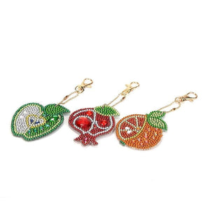 5pcs/set DIY Fruits Full Drill Special Shaped Diamond Keychain ktclubs.com