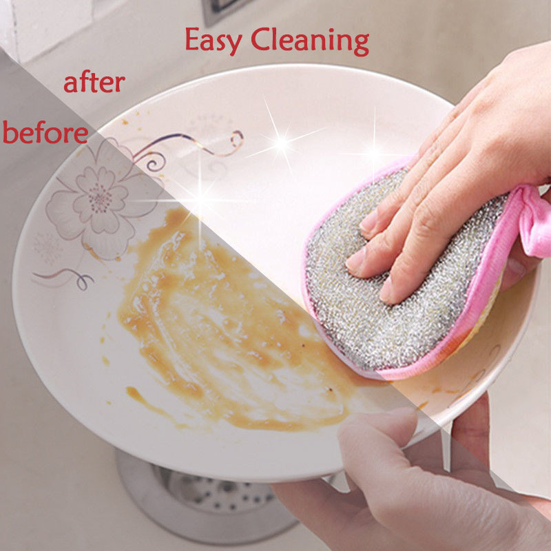 5/10pcs, Double Side Dishwashing Sponge Pan Pot Dish Wash Sponges Household Cleaning Tools Kitchen Tableware Dish Washing Brush