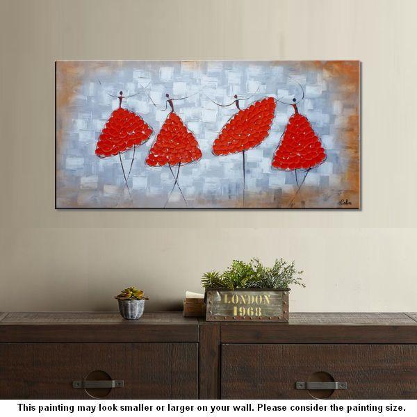 Modern Canvas Painting for Sale, Impasto Painting, Acrylic Abstract Painting, Ballet Dancer Painting, Modern Paintings, Paintings for Dining Room