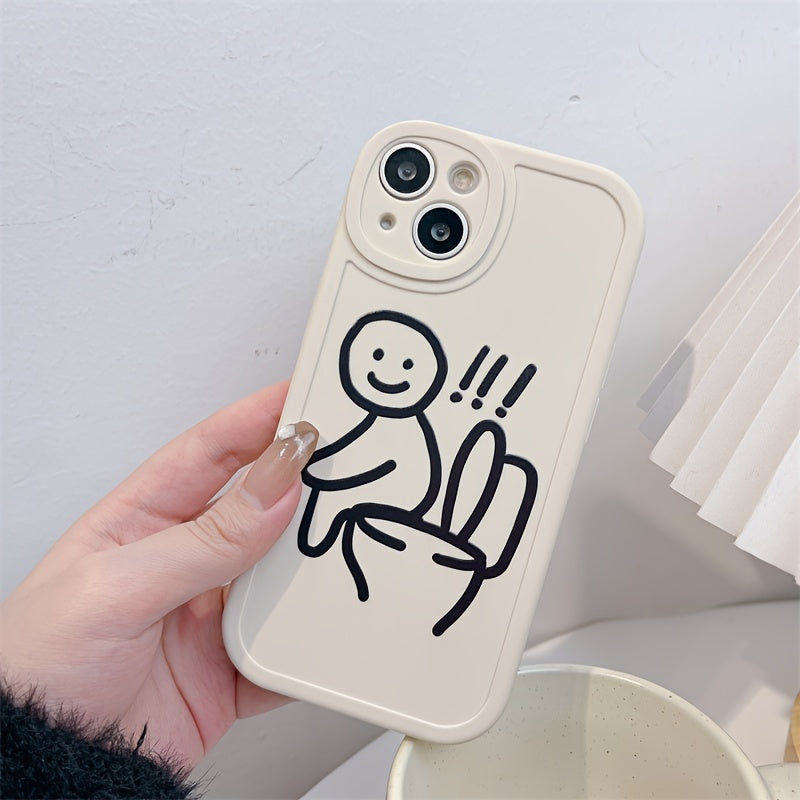 Lined People Sitting On The Toilet Phone Case