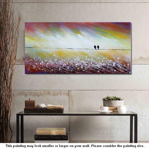 Simple Abstract Painting, Living Room Wall Art Ideas, Love Birds Painting, Acrylic Painting for Sale, Bedroom Canvas Painting