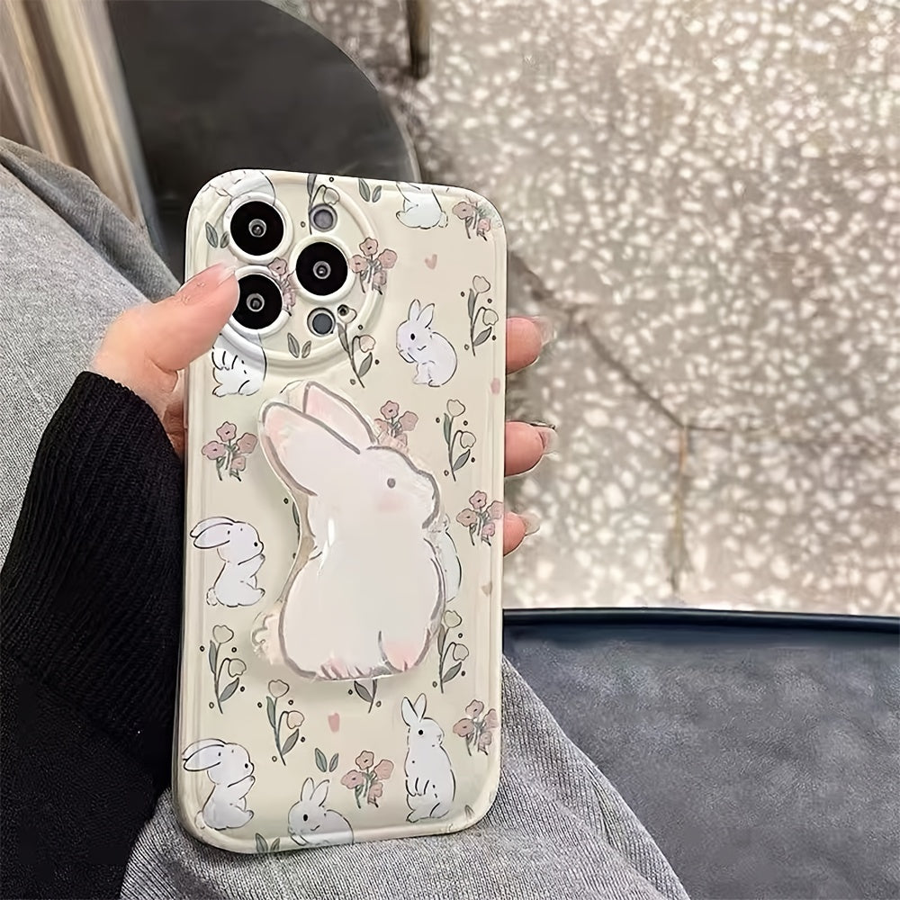 Cute Little Rabbit Mobile Phone Case With Bracket For IPhone14/14Plus/14Pro/14Pro Max,iPhone13/13Mini/13Pro/13Pro Max,iPhone12/12Mini/12Pro/12Pro Max,iPhone11/11Pro/11Pro Max,iPhoneX/XS/XS Max