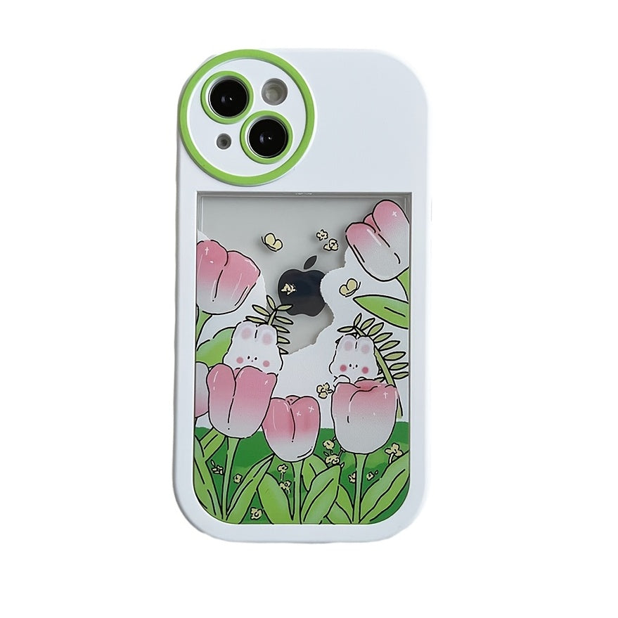 Tulip Rabbit Pattern Mobile Phone Case, Camera Big Eyes Shape Shock-absorbing Mobile Phone Protective Case