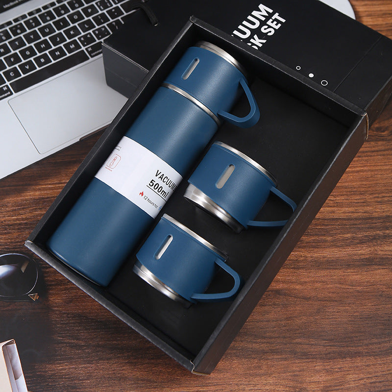 1pc Business Thermal Mug, 304 Stainless Steel Gift Set, Stainless Steel Tea Cup, Car Double Layer Stainless Steel Water Cup