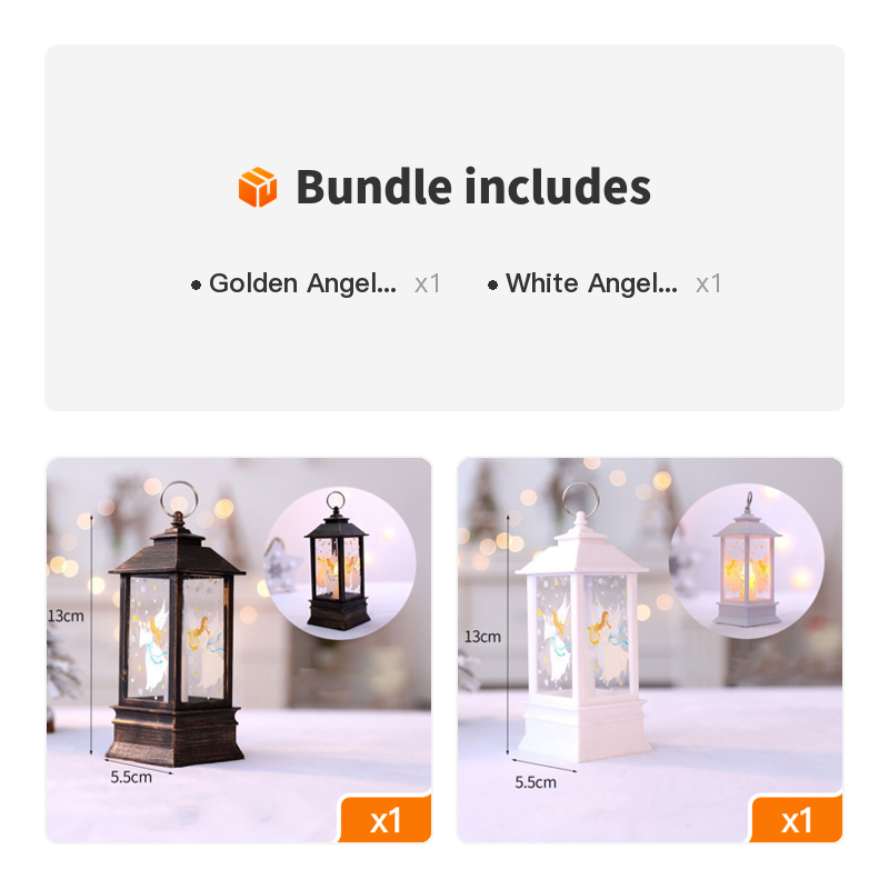 1pc Christmas Lantern Decoration, Vintage Style Hanging Electric Candle Oil Lamp, Christmas Ornaments For Tables & Desks, Holiday Home Decor