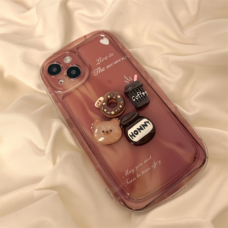 Silky Latte Coffee Soap Gloss Oil Silicone Phone Case