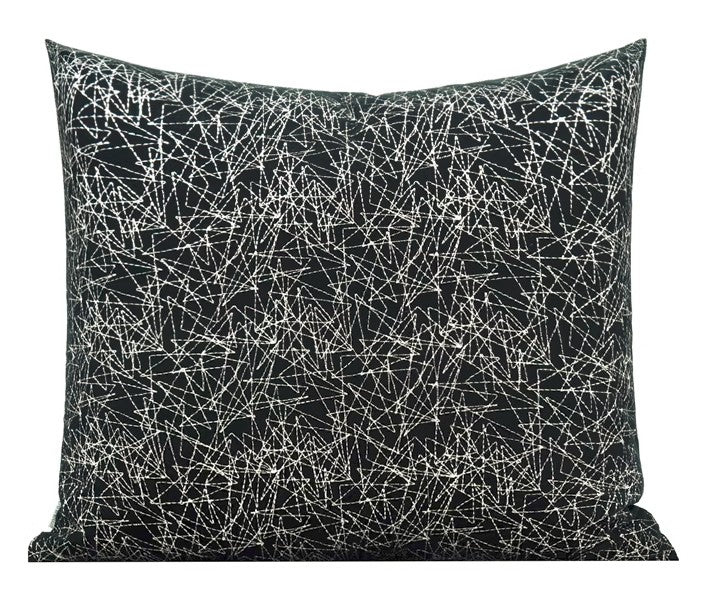 Simple Throw Pillow for Interior Design, Large Modern Sofa Pillow Covers, Black Abstract Contemporary Square Modern Throw Pillows for Couch