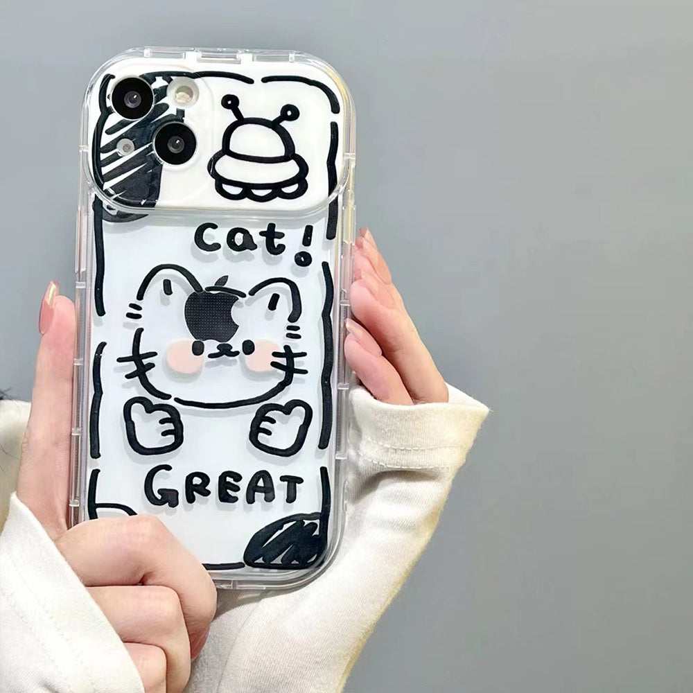 Transparent Cute Printed Phone Case With Mirror