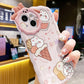 1pc Phone Case With Ice Cream And Rabbit Pattern, Cartoon Phone Case