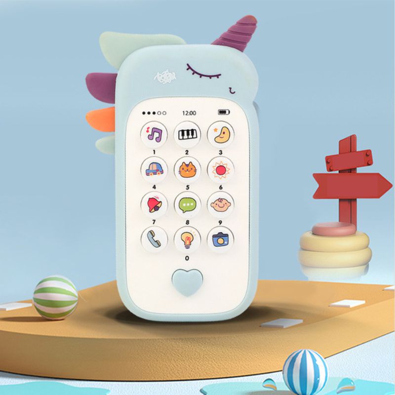 Baby Phone Toy Music Sound Telephone Sleeping Toys With Teether Simulation Phone Kids Infant Early Educational Toy,  Gifts For Kids