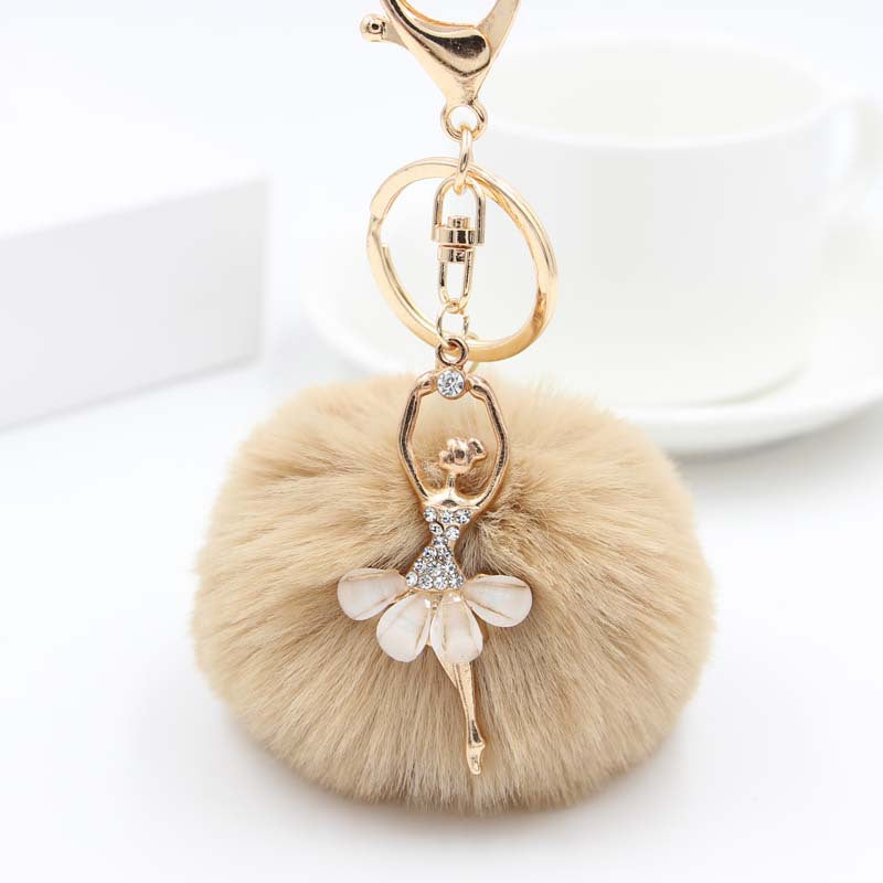 Cute Rhinestone Little Angel Car Keychain