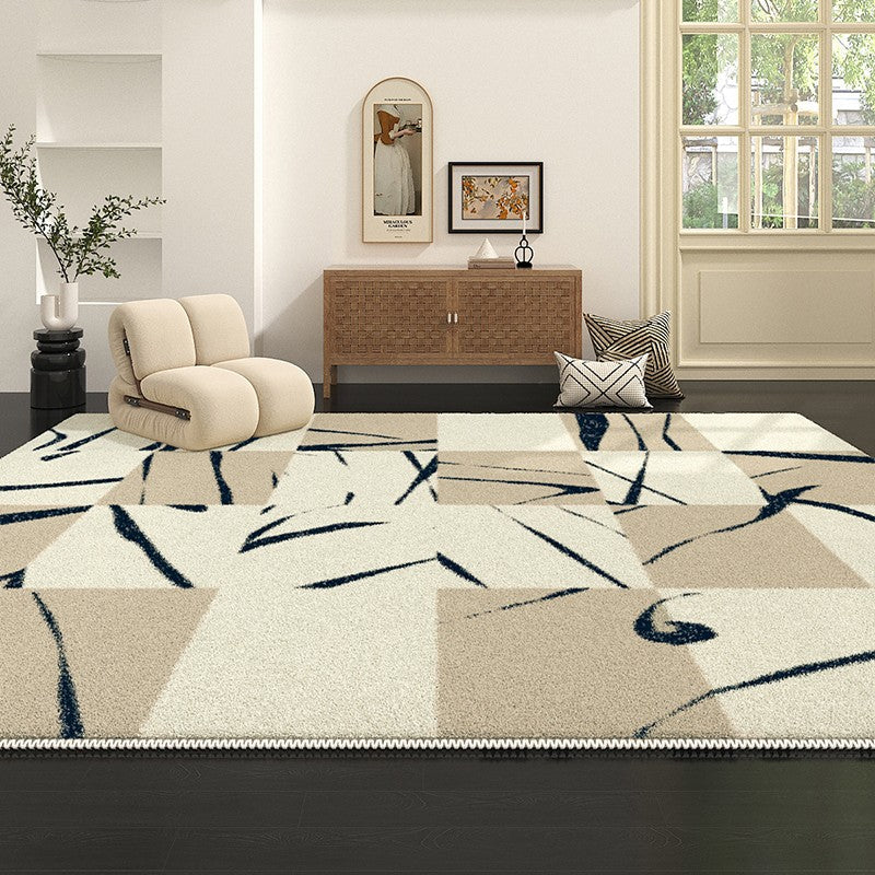 Rectangular Modern Rugs Next to Bed, Living Room Abstract Modern Rugs, Modern Rug Ideas for Bedroom, Dining Room Modern Floor Carpets