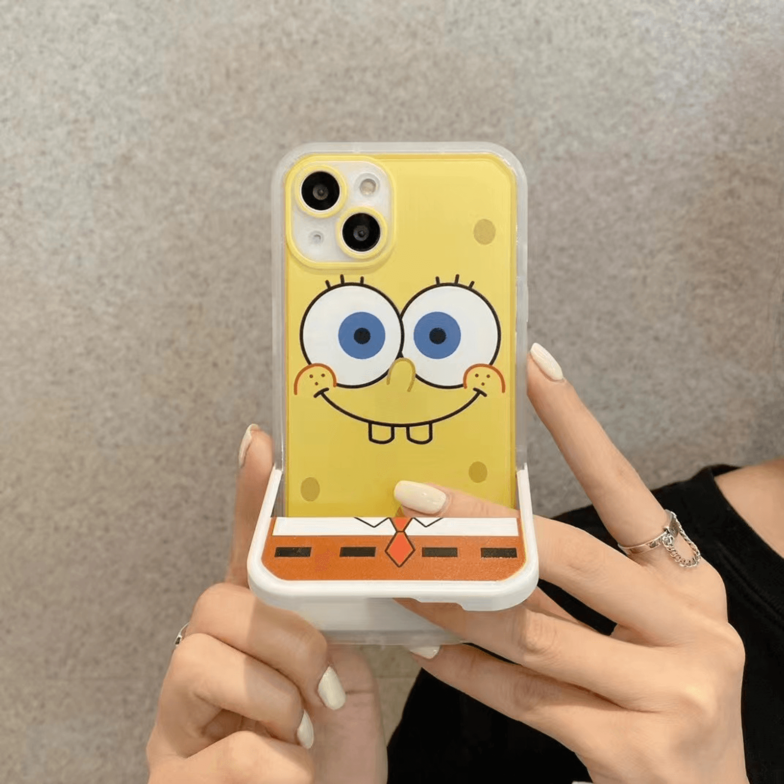 Spongebob Printed Phone Case With Bracket