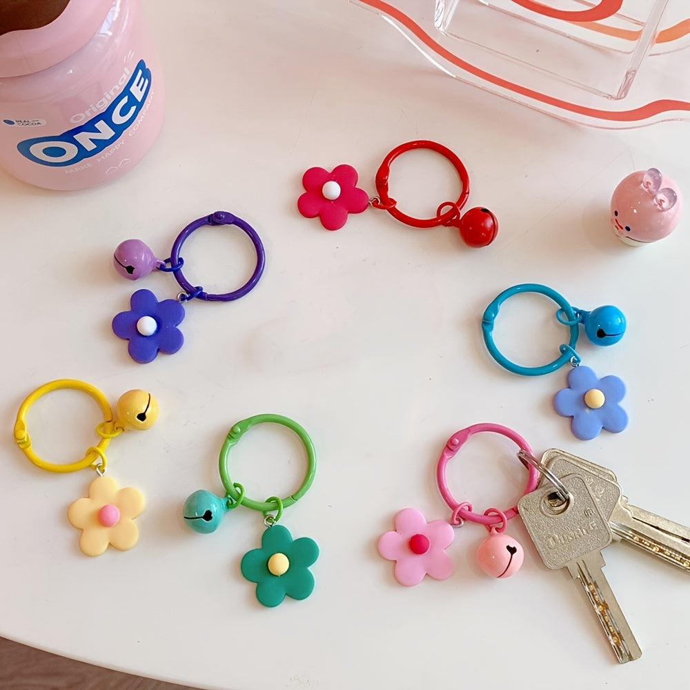 Colorful Flower Bell Keychain Women's Fashion Cute Pendant Accessories 1pc