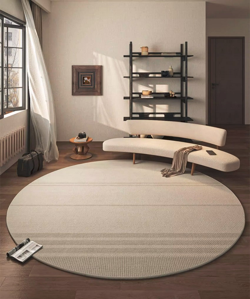 Round Area Rugs for Dining Room, Abstract Contemporary Round Rugs for Bedroom, Coffee Table Rugs, Geometric Modern Round Rugs for Living Room, Circular Modern Carpets