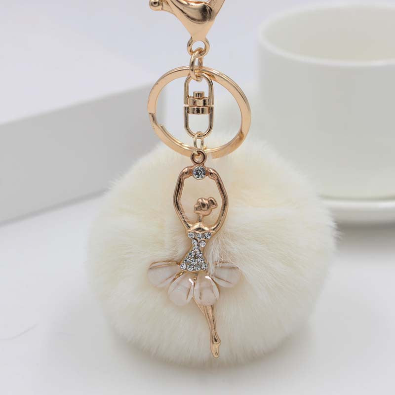 Cute Rhinestone Little Angel Car Keychain