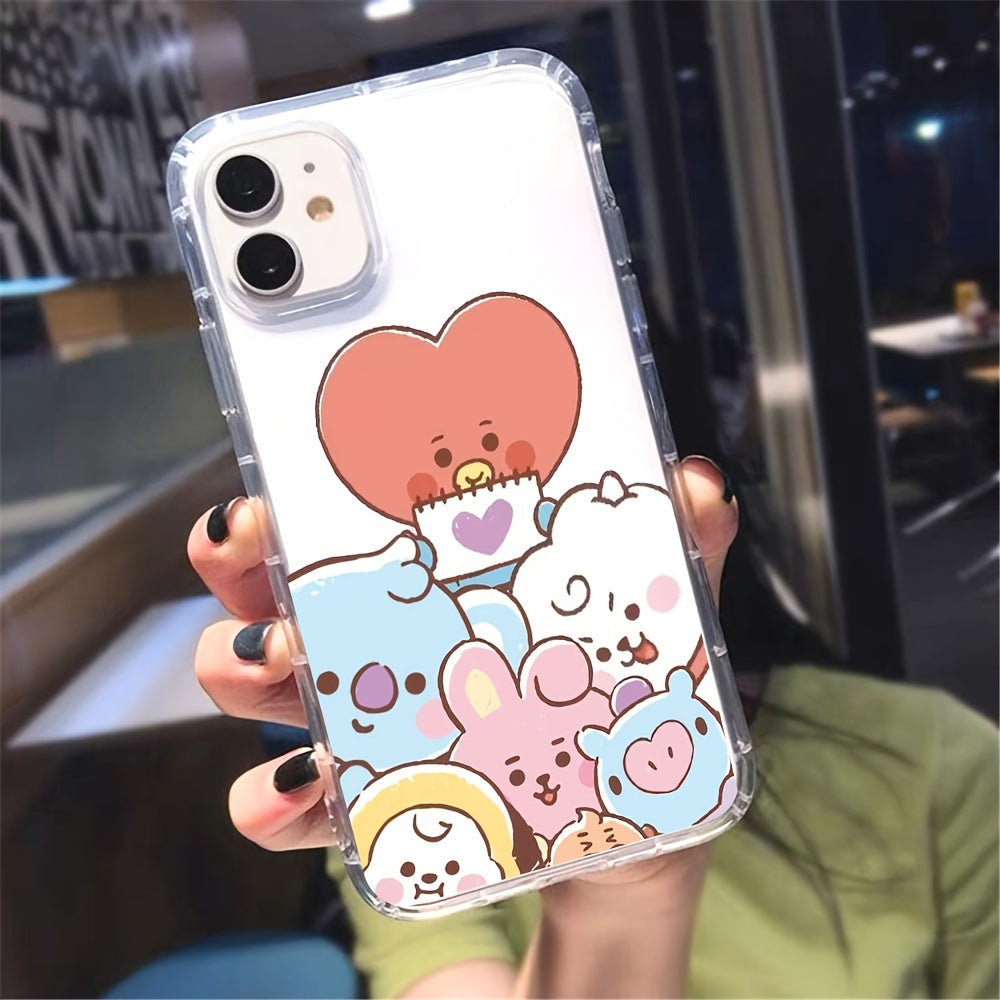 Transparent Air Pressure BT21 Printing  Phone Case Is Suitable