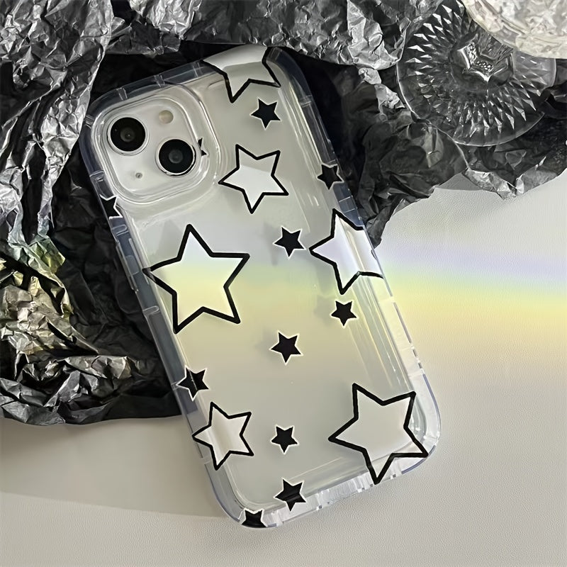 Black And White Star Phone Case | Clear Phone Case |Trendy iPhone Case