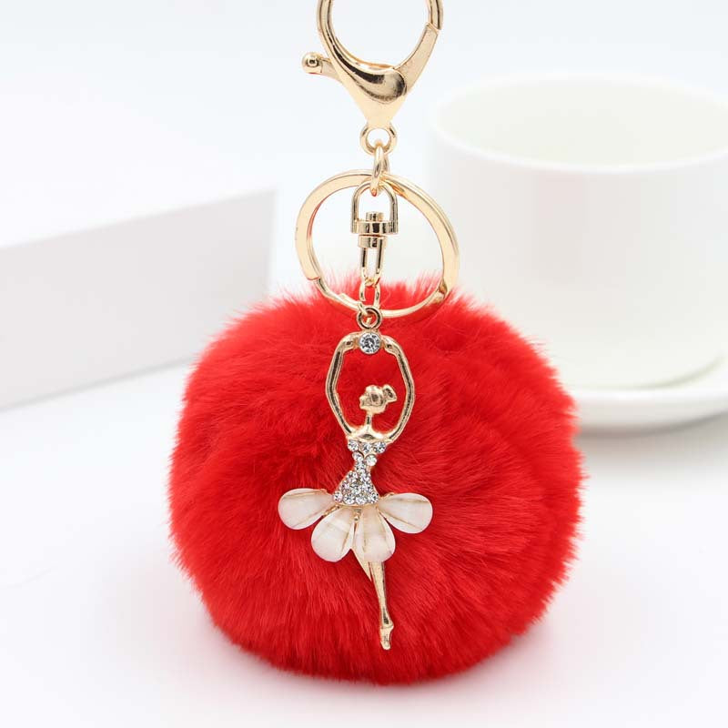 Cute Rhinestone Little Angel Car Keychain