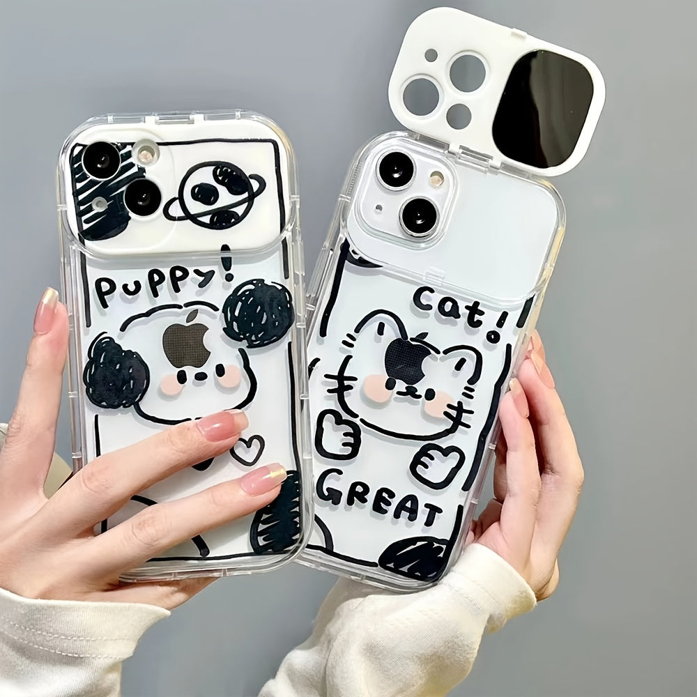 Transparent Cute Printed Phone Case With Mirror